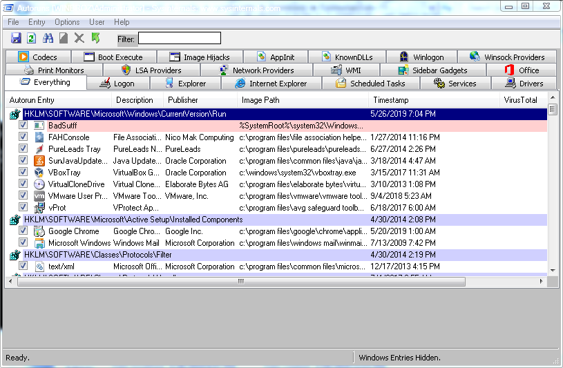 malicious entry found in autoruns